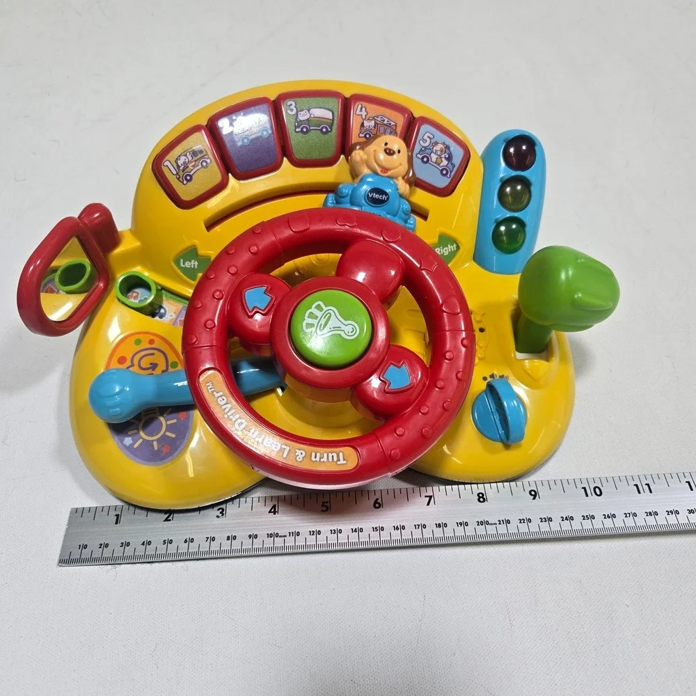 VTech Turn and Learn Driver Baby Toy Yellow Steering Wheel Interactive Learning